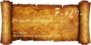 Prasch Ágota névjegykártya